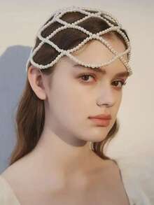 Ancient Style Exotic Pearl Hat Accessories All-Season Hot-Selling Bohemian Style Headwear - White - View 3