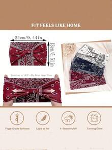 4pcs Women Paisley Pattern Fashion Hair Band For Daily Life Boho Headband,Hair Accessories For Women - Multicolor - View 7
