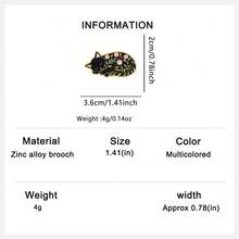 1pc Black Cat Enamel Pin - Cartoon Badge - Gift - Briefcase Pin - Backpack Badge - Clothing Pin - Cute Accessory - Pin - Multicolor - View 8