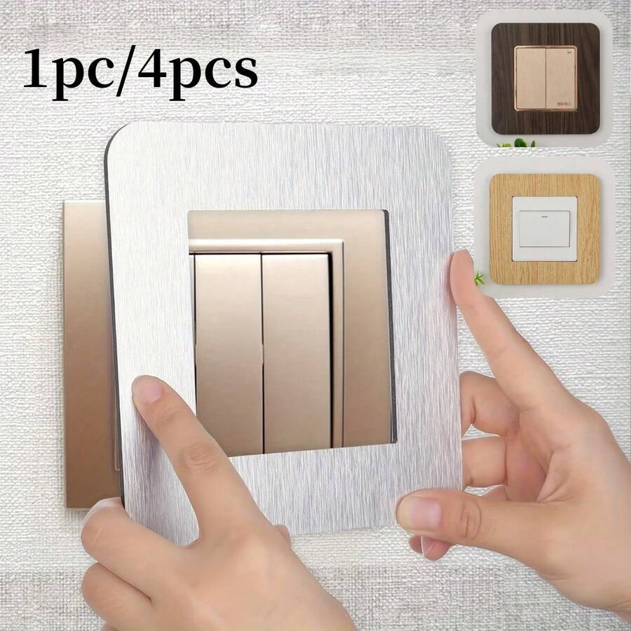 1pc/4pcs Acrylic Minimalist Single Switch Panel, Switch Protective Cover, Wall Decor Switch Sticker, Home Decor Switch Accessory - A - View 1