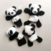 Cute Soft Plush Panda Magnet - Oval Fabric Whiteboard & Fridge Decor, Gifting And Organizing - WHITE - View 6