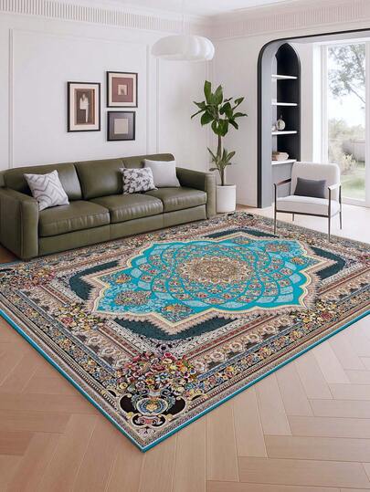 1pc Luxurious Style Indoor Decorative Large Rug, New Faux Wool Washable Bottom Indoor Carpet, Living Room Rug, Sofa Rug, Bedroom Rug, Bedside Anti-Slip Mat, Room Floor Mat, Dining Kitchen Rug, Office Chair Pad, Entryway Doormat, Outdoor Picnic Blanket, Outdoor Camping Mat