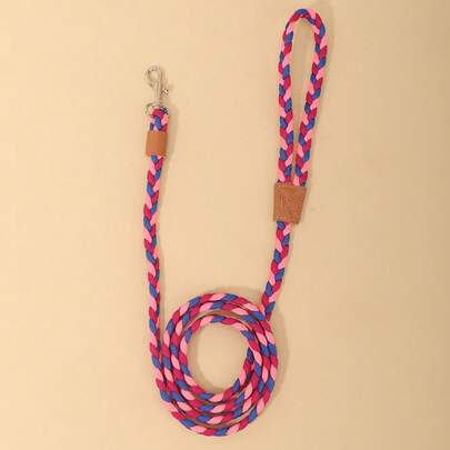 Nylon Tri-Color Braided Fashion Pet Leash, Suitable For Walking Dogs & Cats, Made Of Soft, Comfortable And Durable Nylon Material