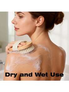 Bàn chải tắm toàn thân lông tự nhiên chất lượng cao - Dụng cụ massage tẩy tế bào chết nhẹ nhàng dùng trong bồn tắm SPA, thích hợp cho da ướt hoặc khô, thiết kế cầm tay bằng gỗ với lông bàn chải mềm mại và dày dặn. - Nhiều kiểu dáng - Xem 7