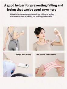 Adjustable Anti-Theft Phone Lanyard, Diagonal Long Strap, New Smart Phone Wrist Strap Accessory, Anti-Lost Anti-Drop Polyester Braided Phone Chain, High-End Phone Decoration, Purple/Black, Sturdy And Durable Metal Pendant, Frees Up Hands For Outdoor Sports, Running, Carrying Baby, Birthday Gift For Family And Friends - 彩色 - 查看 7