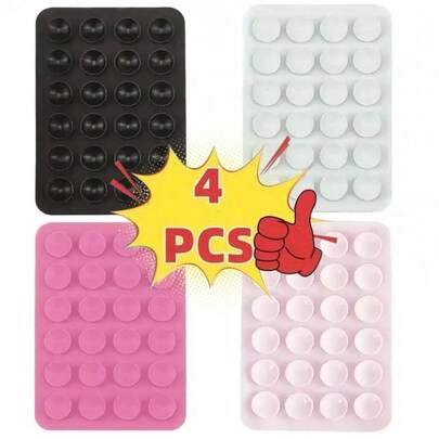 3pcs/4pcs Silicone Phone Suction Cup, Each Piece Contains 24 Single-Sided Silicone Phone Suction Cups, Live Streaming Phone Holder, Phone Grip, Mobile Accessory, Portable Stand, Minimalist Decor, Non-Slip Base, Phone Stand, Smartphone Stand, Social Media Influencer, Tech Enthusiast, Ramadan Gift