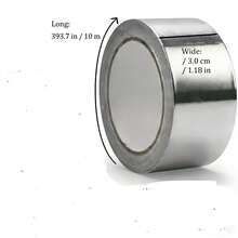 Heavy Duty High Temperature Silver Aluminum Foil Tape For HVAC Duct Systems, Dryer Vents, Automotive Exhaust Repair, Furnace Pipe Wrapping, Metal Bonding, Insulation, EMI Shielding, DIY Crafts - 1PC[Long:393.7in/Wide:1.18IN] - View 2