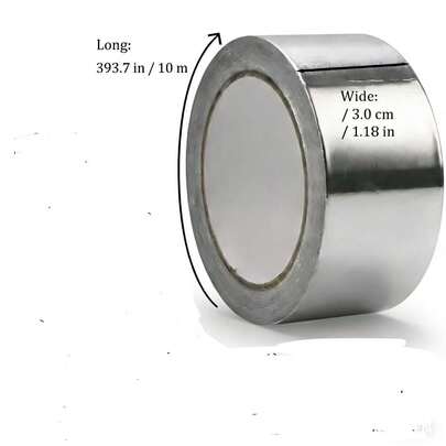 Heavy Duty High Temperature Silver Aluminum Foil Tape For HVAC Duct Systems, Dryer Vents, Automotive Exhaust Repair, Furnace Pipe Wrapping, Metal Bonding, Insulation, EMI Shielding, DIY Crafts