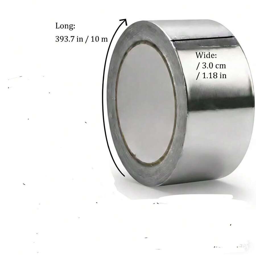 Heavy Duty High Temperature Silver Aluminum Foil Tape For HVAC Duct Systems, Dryer Vents, Automotive Exhaust Repair, Furnace Pipe Wrapping, Metal Bonding, Insulation, EMI Shielding, DIY Crafts