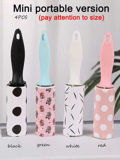 4pcs Mini Lint Rollers, Pet Hair And Clothes Lint Remover, Travel Size, Sticky Lint Removal Tool For Travel, Gift Bags, Furniture, Car Seats, Etc. Mini Detachable Lint Roller, Lint Sheets, Portable Lint Brush, Cat Supplies, Puppy Supplies, Dog Supplies, Cat Accessories, Great For Cleaning Pet Hair And Debris, Puppy Supplies, Cat Accessories