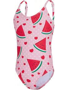 Girls Bathing Suit Size 2-10 Years - Cute Toddler Swimsuit Girl Adjustable One Piece Swimwear For Summer Beach Wear - 西瓜 - 查看 11