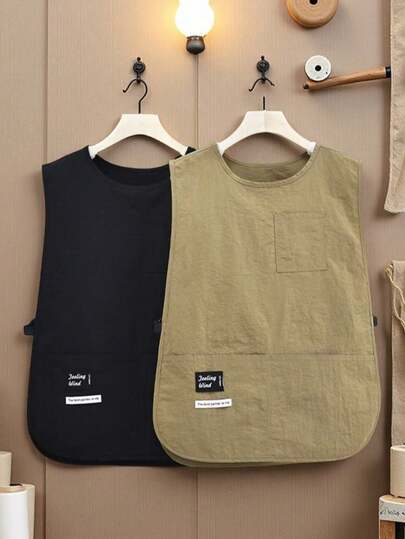 创意围裙背心，可调节搭扣设计，防污、透气、防水。适用于咖啡馆、理发店、甜品店、奶茶店、餐厅等场所。由于生产批次不同，可能存在轻微色差，但不影响使用。如果您是注重细节的买家，请注意。