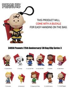 1/3pcs  Official Licensed Peanuts Cartoon 3D Character Blind Bag Keychain, Random Style Collectible Pendant,   Surprise Pack, Backpack Decor, Collector's Gift, Friend Birthday Holiday - Multicolor - View 11