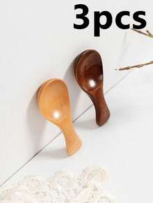 3pcs Ice Cream Spoons, Wooden Spoons For Tea, Milk Powder, Ice Cream, Desserts, Small Spoons, Rice Spoons, Spatulas, Wooden Spoons, Jam Spoons - Multicolor - View 4