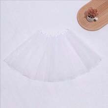 1 Peça Saia Tutu com Forro de Tule, Saia Bufante de Princesa, Saia de Tule para Cosplay, Festa de Aniversário, Interpretação de Papéis, Halloween, Carnaval, Tutu de Balé, Saia de Tule Branco para Meninas - Multicolorido - Visão 14