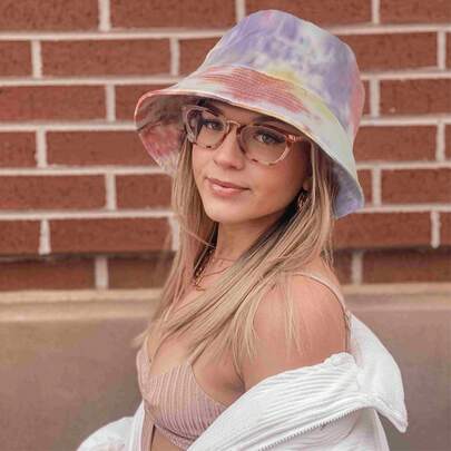 Women's Tie-Dye Bucket Hat, Foldable Multi-Color Sun Hat, UV Protection