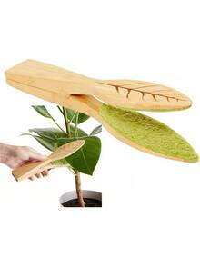Generic Leaf Cleaning Tongs, House Plant Leaf Cleaning Tongs, Plant Leaf Lint Cleaner, Leaf-Shaped Cleaning Tongs,Cleans Both Sides Of Leaves - 1pc - View 1
