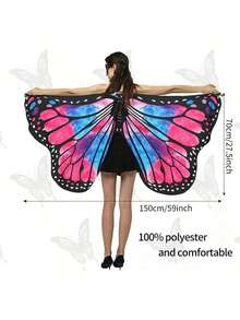 Costume da Ognissanti a mantella a farfalla - Sciarpa/scialle a farfalla in seta morbida, accessorio per spettacoli e cosplay, disponibile in più colori, accessorio per feste e articolo essenziale per le vacanze, regalo perfetto per amiche - Multicolore - Visualizzare 10