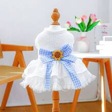 PETCIRCLE 1件宠物衣服，狗狗连衣裙，可爱薄纱裙，轻盈春夏新品 - 白色 - 查看 13