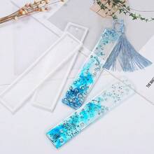 1 pieza/2 piezas Molde de resina rectangular, molde transparente para hacer joyas, adecuado para decoración DIY - Blanco - Ver 3