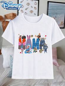 Disney Authorized Zootopia's Character Element MAMA Printed T-Shirts, Short-Sleeved T-Shirts In Spring And Summer, And Women's Dresses. - White - View 1