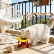 15° Tilted Anti-Vomiting Elevated Pet Feeding Bowl, High Stand Cat/Dog Bowl, Protective Neck & Spine Design, Non-Slip Wide Base, Plastic Material, Suitable For Cats & Small Dogs, Wet & Dry Food, Practical Pet Gift - 300ml - View 10