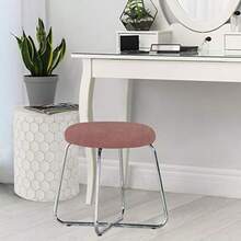 Hillsdale Regan Round Backless Metal Vanity Stool with Upholstered Seat Pink Velvet - rosado terciopelo - Ver 8