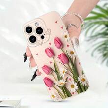Funda para teléfono: Diseño lindo con patrón de tulipanes de alta estética estilo , funda mate anti-caídas de estilo veraniego para iPhone 16 15 14 13 12 11 X 8 7 Series, regalo de cumpleaños, regalo de vacaciones, regalo sorpresa para amigos y familiares. - Color mixto 1 - Ver 5
