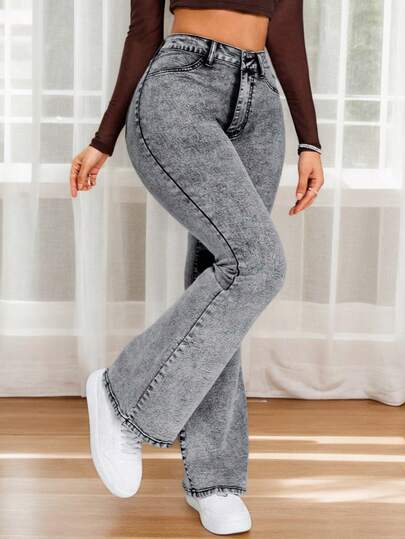 Pantalones vaqueros de mujer informales, ajustados y elásticos, pantalones acampanados negros, leggins acampanados, Jeans negros para mujer, leggins de mujer, pantalones, jeggings, pantalones para mujeres altas