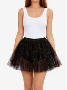 Carnival Tulle Skirt - Black - View 1