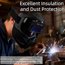 Automatic Dimming Full-Face Welding Mask With Thermal Imaging Function, Split Ventilation Design, High-Temperature Resistance And Anti-Glare Protection, Suitable For Industrial And Automotive Repair Welding Equipment. - A - View 3