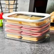 4-Tier Stackable Clear Food Storage Box With Leakproof Lid, Reusable Space-Saving Fridge And Freezer Organizer For Bacon, Ham, Cheese, Meat, Poultry & Seafood, Back-To-School Meal Prep, School Essentials & Kitchen House Accessories - Multicolor - View 12