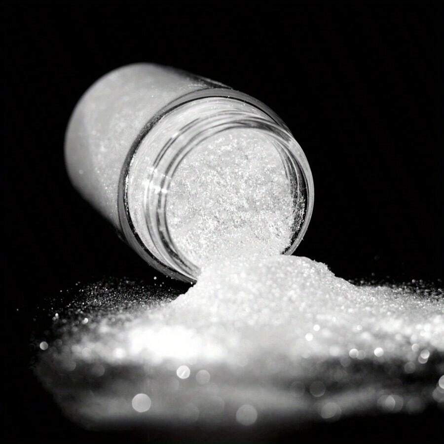 Super Shiny White Powder Resin Dye, Iridescent Powder Mica Pigment For Resin Jewelry Making, Colored Resin Casting Molds - White Glitter - View 1