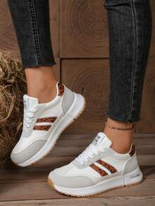 2026春夏新款厚底休闲运动鞋，学生运动鞋，女鞋 - 白色 - 查看 3