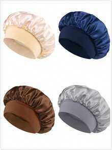 Silk Sleep Cap, Used To Wrap Hair, Protect Braids, Satin Material, Casual And Comfortable - Multicolor - View 2