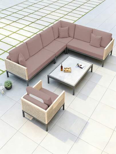 1 件纯色牛奶丝沙发坐垫套，高弹防尘可水洗沙发套，四季通用，适用于露台、花园、泳池边等多种场合，单独出售，非套装