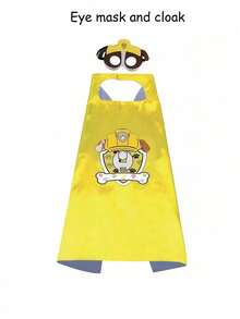 Paw Patrol 1件套莱德、蔡斯、毛毛、天天动漫卡通斗篷和面具，适用于圣诞节、生日、节日派对角色扮演服装披风道具 - 彩色 - 查看 11