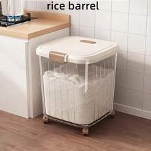 Recipiente hermético de gran capacidad para almacenar alimento de mascotas (sin ruedas) | Tapa abatible, transparente, a prueba de humedad y de insectos, adecuado para alimento de mascotas en el hogar - Multicolor - Ver 1