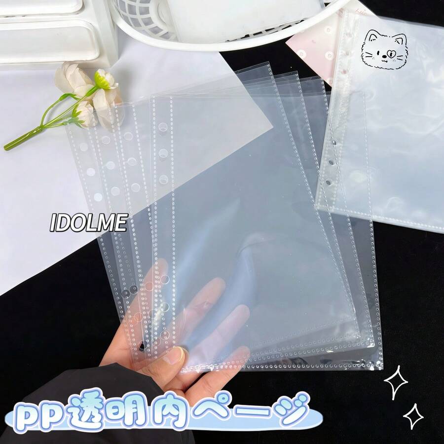 10/20/30张 A5 透明活页笔记本替换芯,高透明度 PP 材质,高清透明,IDOLME 品牌,A5 账簿补充页,DIY 贴纸簿,适用于相册、剪贴簿、贴纸收纳、DIY 笔记本、储蓄/旅行计划簿、日记本、学生返校用品、办公用品等。 - 透明 - 查看 1