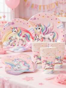 40 pezzi Set di stoviglie per festa a tema unicorno, stoviglie monouso, contenitori per alimenti monouso, piatti monouso, tovaglioli, bicchieri monouso, forniture per feste di compleanno, decorazioni per feste di compleanno, decorazioni per la casa, decorazioni per la cucina, decorazioni per la tavola, decorazioni per feste di compleanno, decorazioni per matrimoni, decorazioni per festa di nascità, decorazioni per addii al nubilato, decorazioni per rivelazione del sesso - unicorno - Visualizzare 5