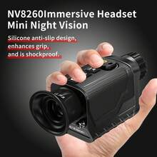 Gafas de visión nocturna mini portátiles, ajuste infrarrojo de 7 niveles, zoom digital 8X, tecnología de silicona antideslizante, batería de litio recargable de 3000mAh incorporada, diseño ligero para un uso cómodo y prolongado - Negro - Ver 3
