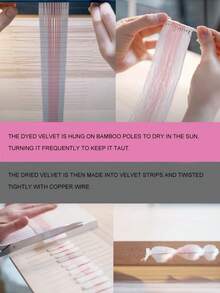 手工制作粉色玫瑰发饰，丝绒材质，中国制造，精美礼品 - 粉色 - 查看 8