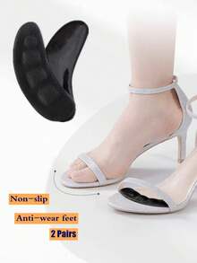 1/2/3 Pairs Anti-Slip Metatarsal Pads, Transparent Half-Size Insoles, Anti-Slip & Wear-Resistant Shoe Inserts, Suitable For Women's High Heels, Women's Shoes, Men's Sneakers, Men's Dress Shoes, Daily Wear, Back To School, Women's Boots Accessories, Outdoor, Sports, Travel, Home, Office, School, Holiday Gifts - Black - View 7