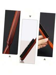 蓬松木柄梳，符合人体工学设计，卷发梳，头皮按摩，造型灵感，适合所有发质的家人和朋友使用。 - 彩色 - 查看 7