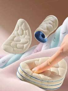 QKC 2pcs Soft Cushion Insoles, Anti-Slip Forefoot Pads For High Heels - Beige - View 3
