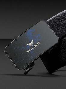 WilliamPOLO 星空图案搭扣超细纤维皮革腰带，男士可调节自动搭扣商务休闲腰带 - 槍色 - 查看 9