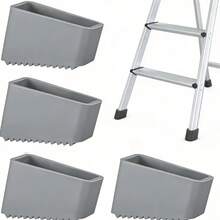 2/4pcs Heavy-Duty Non-Slip Rubber Ladder Feet - Universal Replacement Safety Grip Caps For Extension Ladders, Durable Home & Industrial Use, Grey, Ladder Safety Accessories, Textured Grip Surface, Secure Fit Design - Gray - View 2