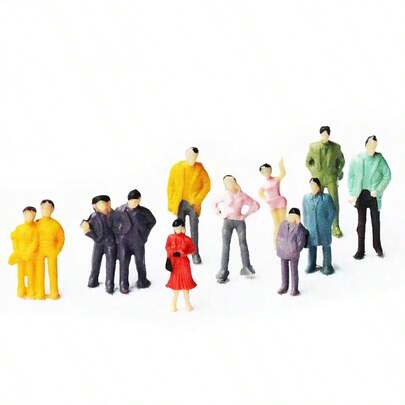 10/20pcs Miniature Colorful 1:50 Scale Figures - Typical People, Made Of ABS Plastic, For Making Landscape, Railway, Architecture And Theater Miniature Patterns