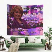 Girl Gibby At The Bar - Stay Classy Wall Tapestry, College Room & Hostel Dorm Decor, Girl Gibby Wall Hanging, Gibby Girl Funny Meme Tapestry - Multicolor - View 3
