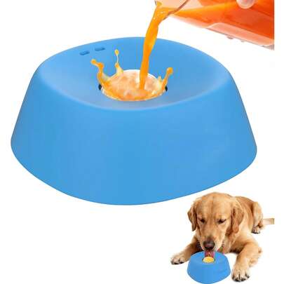 Slow Feeder Dog Bowl, Anti-Spill Licking Mat With Rolling Ball, Licking Ball Puzzle Feeder Suitable For Liquid Treats, Anti-Spill Puppy Licking Bowl, Interactive Slow Feeder Toy To Relieve Anxiety And Boredom